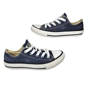 Converse Shoes Youth 13 Blue Gray Denim White Faded Low Top Sneakers